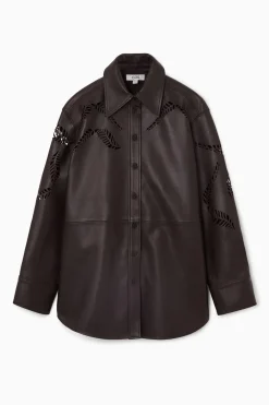 COS EYELET LEATHER WESTERN SHIRT-Women Shirts & Blouses | Tops