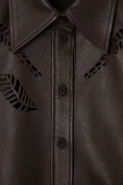 COS EYELET LEATHER WESTERN SHIRT-Women Shirts & Blouses | Tops