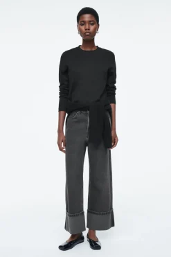 COS FACADE TURN-UP STRAIGHT-LEG JEANS-Women Jeans | Pants