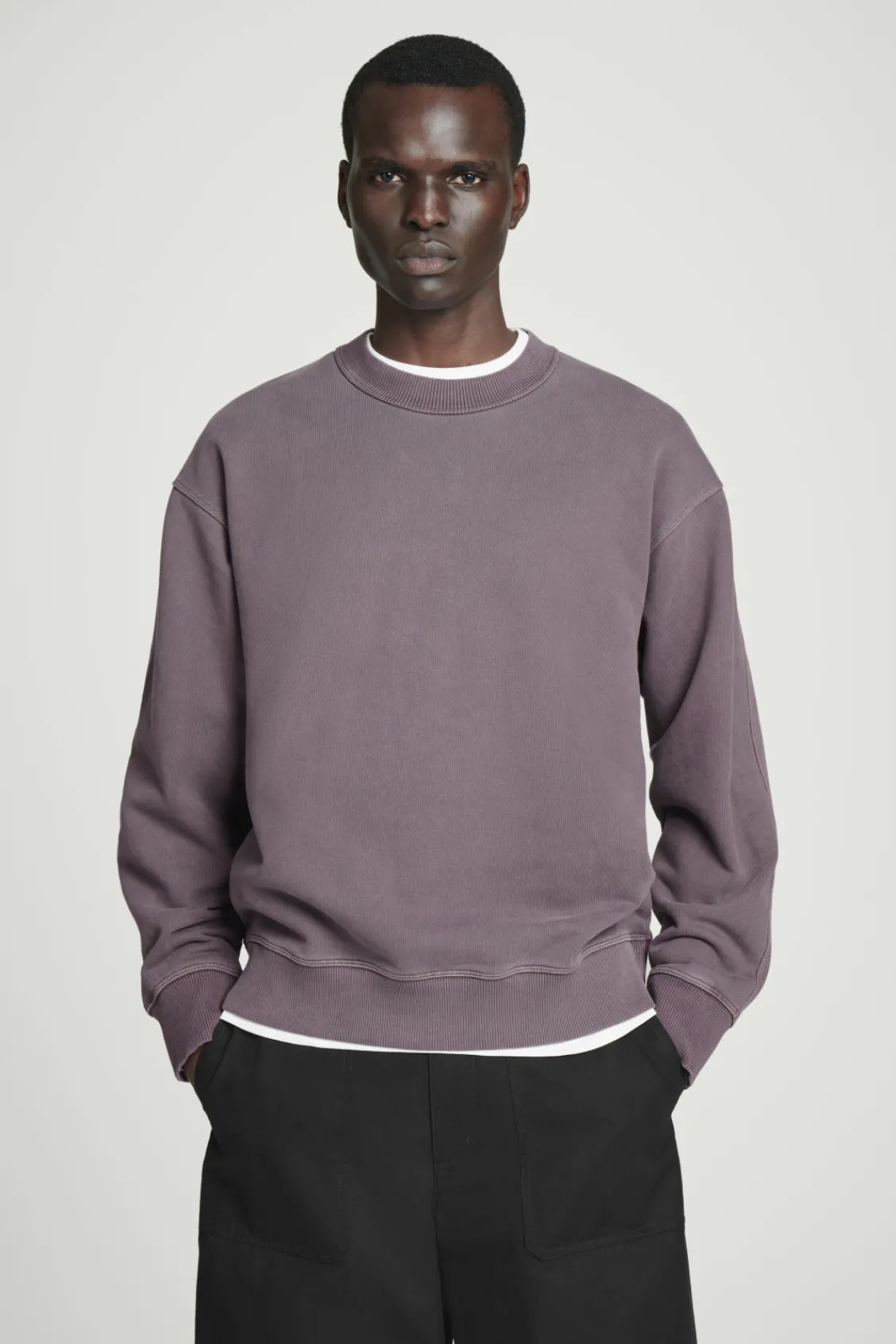 COS FADED MOCK-NECK SWEATSHIRT- Sweatshirts & Hoodies