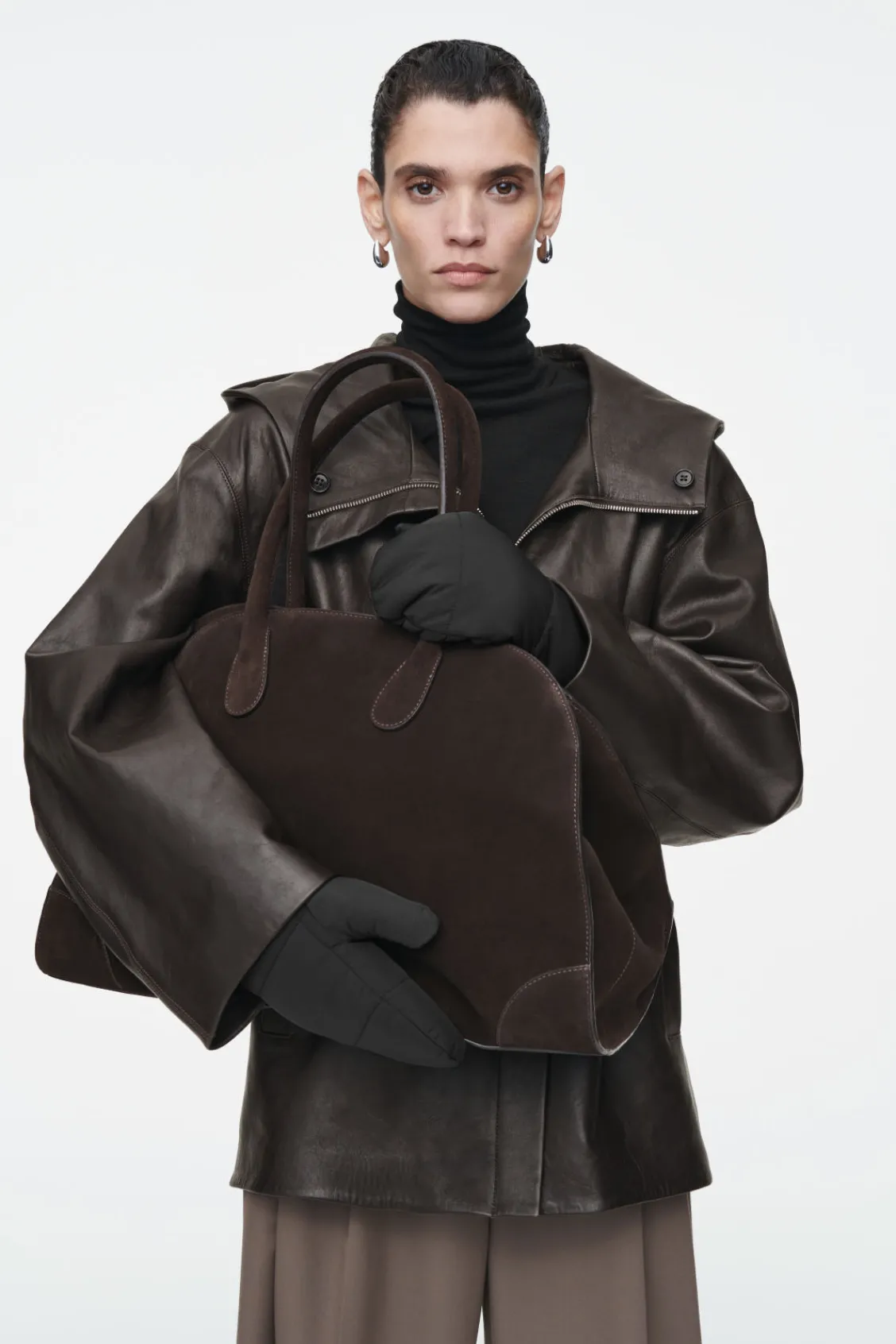 COS FAUX SHEARLING-LINED PADDED MITTENS-Women Hats & Scarves