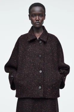 COS FLECKED WOOL-BLEND JACKET-Women Coats & Jackets