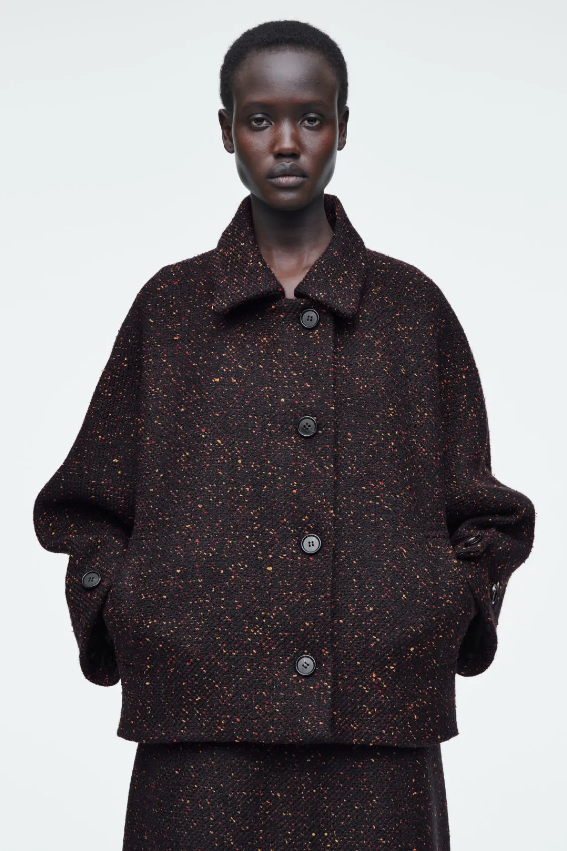 COS FLECKED WOOL-BLEND JACKET-Women Coats & Jackets