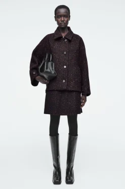 COS FLECKED WOOL-BLEND JACKET-Women Coats & Jackets