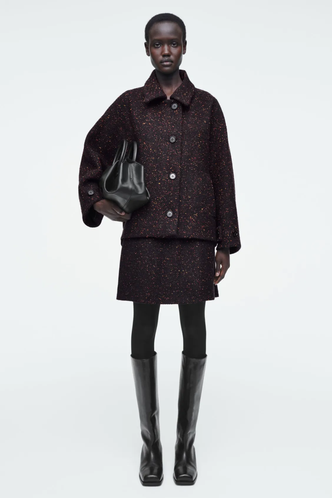 COS FLECKED WOOL-BLEND JACKET-Women Coats & Jackets