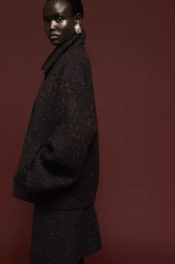 COS FLECKED WOOL-BLEND JACKET-Women Coats & Jackets