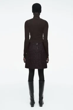 COS FLECKED WOOL-BLEND MINI SKIRT-Women Skirts