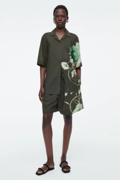 COS FLORAL DRAWSTRING SHORTS-Women Pants