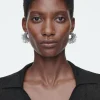 COS FLORAL HOOP EARRINGS-Women Jewelry