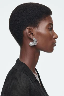 COS FLORAL HOOP EARRINGS-Women Jewelry