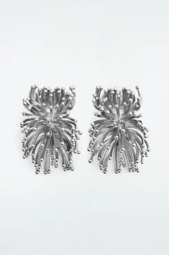 COS FLORAL HOOP EARRINGS-Women Jewelry