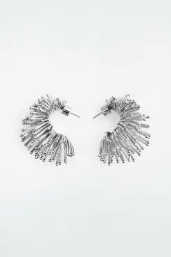 COS FLORAL HOOP EARRINGS-Women Jewelry