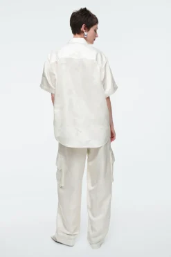 COS FLORAL-JACQUARD SHORT-SLEEVED SHIRT-Women Shirts & Blouses | Tops