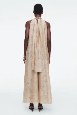 COS FLORAL-PRINT HALTERNECK A-LINE MAXI DRESS-Women Dresses & Jumpsuits