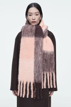 COS FRINGED BRUSHED-MOHAIR SCARF-Women Hats & Scarves