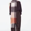 COS FRINGED BRUSHED-MOHAIR SCARF-Women Hats & Scarves