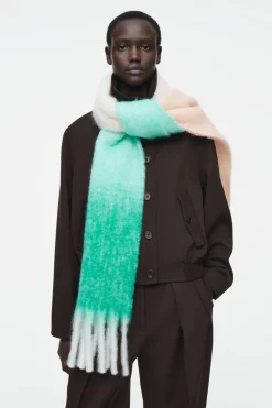 COS FRINGED BRUSHED-MOHAIR SCARF-Women Hats & Scarves