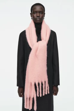 COS FRINGED BRUSHED-MOHAIR SCARF-Women Hats & Scarves