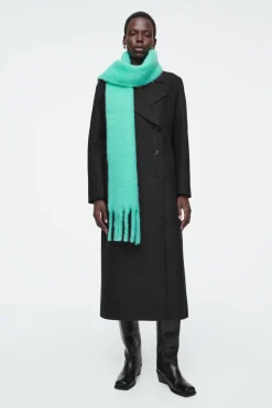 COS FRINGED BRUSHED-MOHAIR SCARF-Women Hats & Scarves