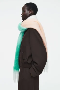 COS FRINGED BRUSHED-MOHAIR SCARF-Women Hats & Scarves
