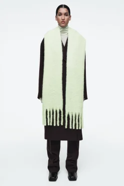 COS FRINGED BRUSHED-MOHAIR SCARF-Women Hats & Scarves