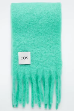 COS FRINGED BRUSHED-MOHAIR SCARF-Women Hats & Scarves