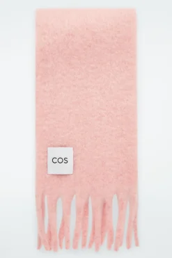 COS FRINGED BRUSHED-MOHAIR SCARF-Women Hats & Scarves