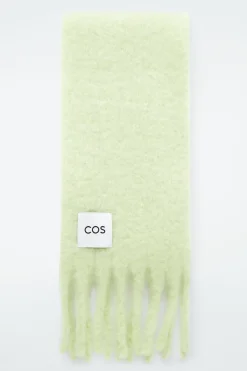 COS FRINGED BRUSHED-MOHAIR SCARF-Women Hats & Scarves