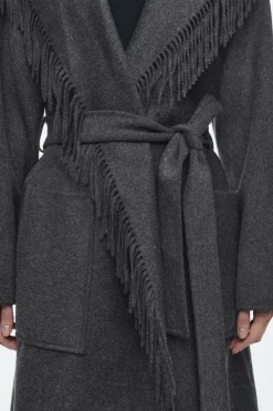 COS FRINGED DOUBLE-FACED WOOL COAT-Women Coats & Jackets