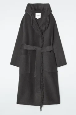 COS FRINGED DOUBLE-FACED WOOL COAT-Women Coats & Jackets