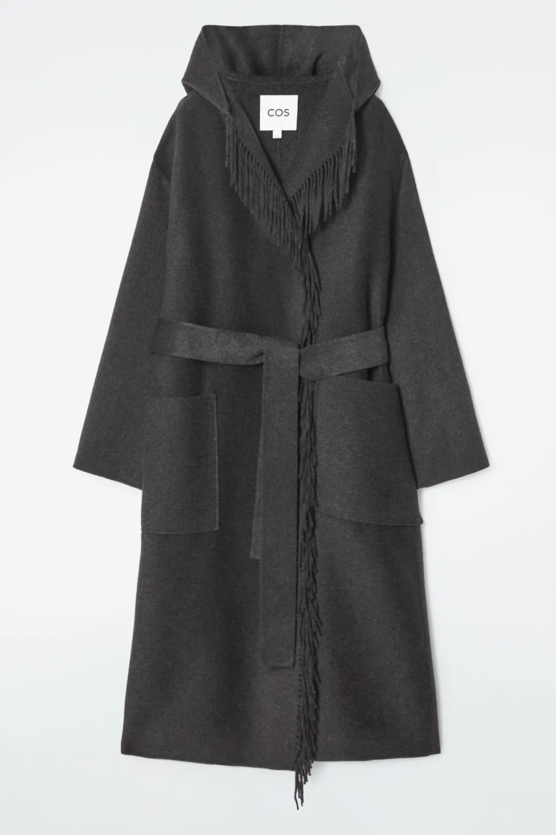 COS FRINGED DOUBLE-FACED WOOL COAT-Women Coats & Jackets