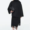 COS FRINGED WOOL MIDI WRAP SKIRT-Women Skirts | Sweaters & Cardigans