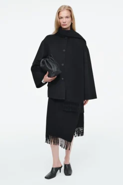 COS FRINGED WOOL MIDI WRAP SKIRT-Women Skirts | Sweaters & Cardigans