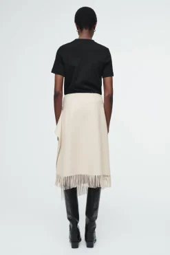 COS FRINGED WOOL MIDI WRAP SKIRT-Women Skirts | Sweaters & Cardigans
