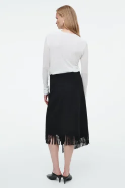COS FRINGED WOOL MIDI WRAP SKIRT-Women Skirts | Sweaters & Cardigans