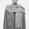 COS FRINGED WOOL SCARF-Women Hats & Scarves