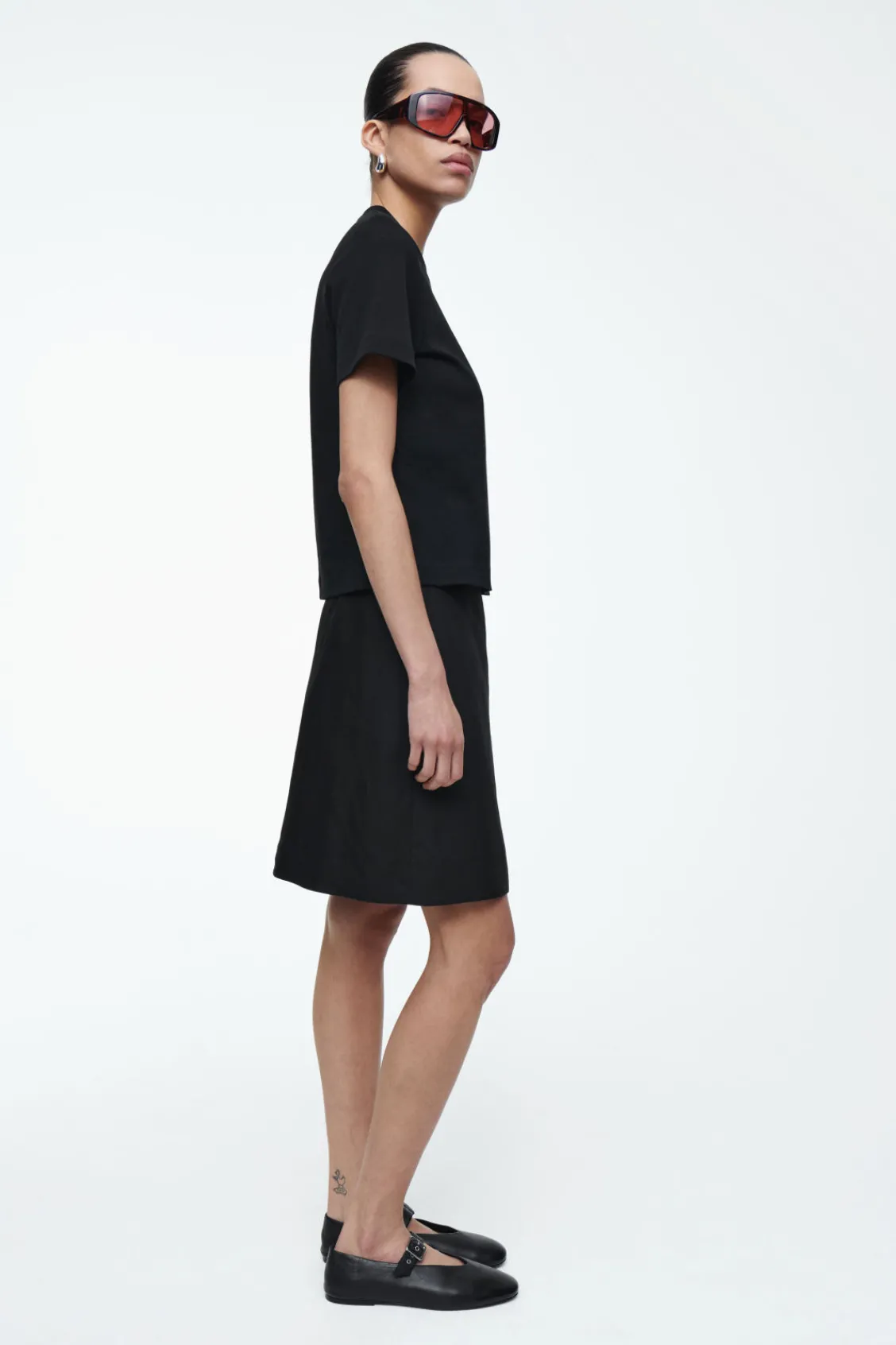 COS FRONT-PLEAT MINI SKIRT-Women Skirts