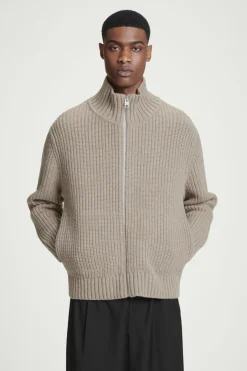 COS FUNNEL-NECK KNITTED WOOL JACKET- Sweaters & Cardigans | Coats & Jackets
