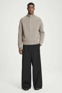 COS FUNNEL-NECK KNITTED WOOL JACKET- Sweaters & Cardigans | Coats & Jackets