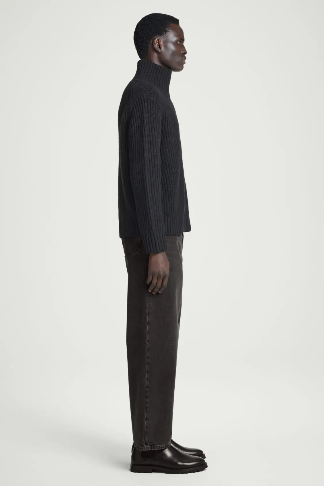 COS FUNNEL-NECK KNITTED WOOL JACKET- Sweaters & Cardigans | Coats & Jackets