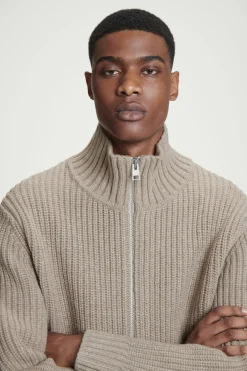 COS FUNNEL-NECK KNITTED WOOL JACKET- Sweaters & Cardigans | Coats & Jackets