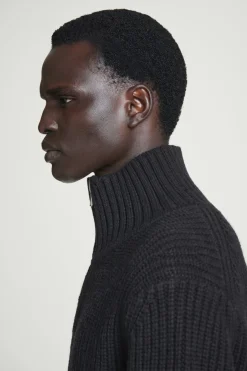 COS FUNNEL-NECK KNITTED WOOL JACKET- Sweaters & Cardigans | Coats & Jackets