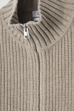 COS FUNNEL-NECK KNITTED WOOL JACKET- Sweaters & Cardigans | Coats & Jackets