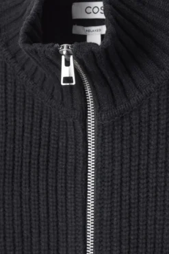 COS FUNNEL-NECK KNITTED WOOL JACKET- Sweaters & Cardigans | Coats & Jackets