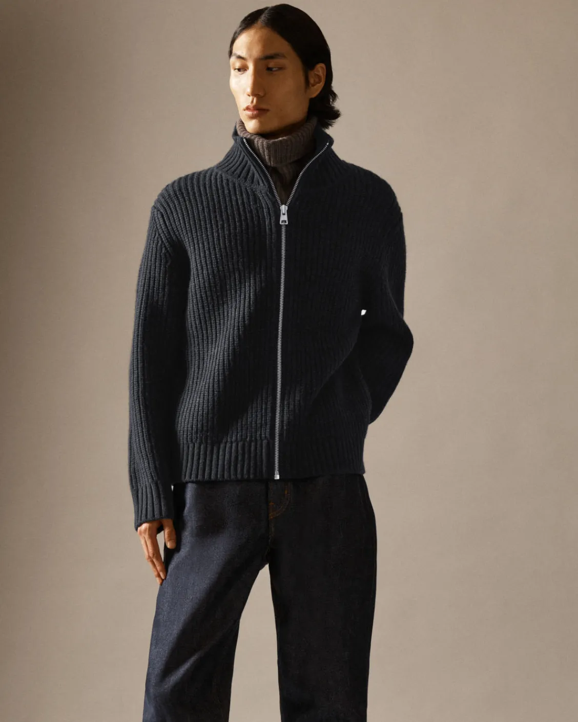 COS FUNNEL-NECK KNITTED WOOL JACKET- Sweaters & Cardigans | Coats & Jackets