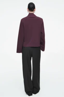 COS FUNNEL-NECK LONG-SLEEVED T-SHIRT-Women Tops