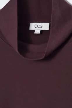 COS FUNNEL-NECK LONG-SLEEVED T-SHIRT-Women Tops