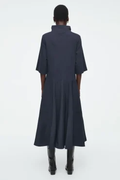 COS FUNNEL-NECK PANELED MIDI DRESS-Women Dresses & Jumpsuits