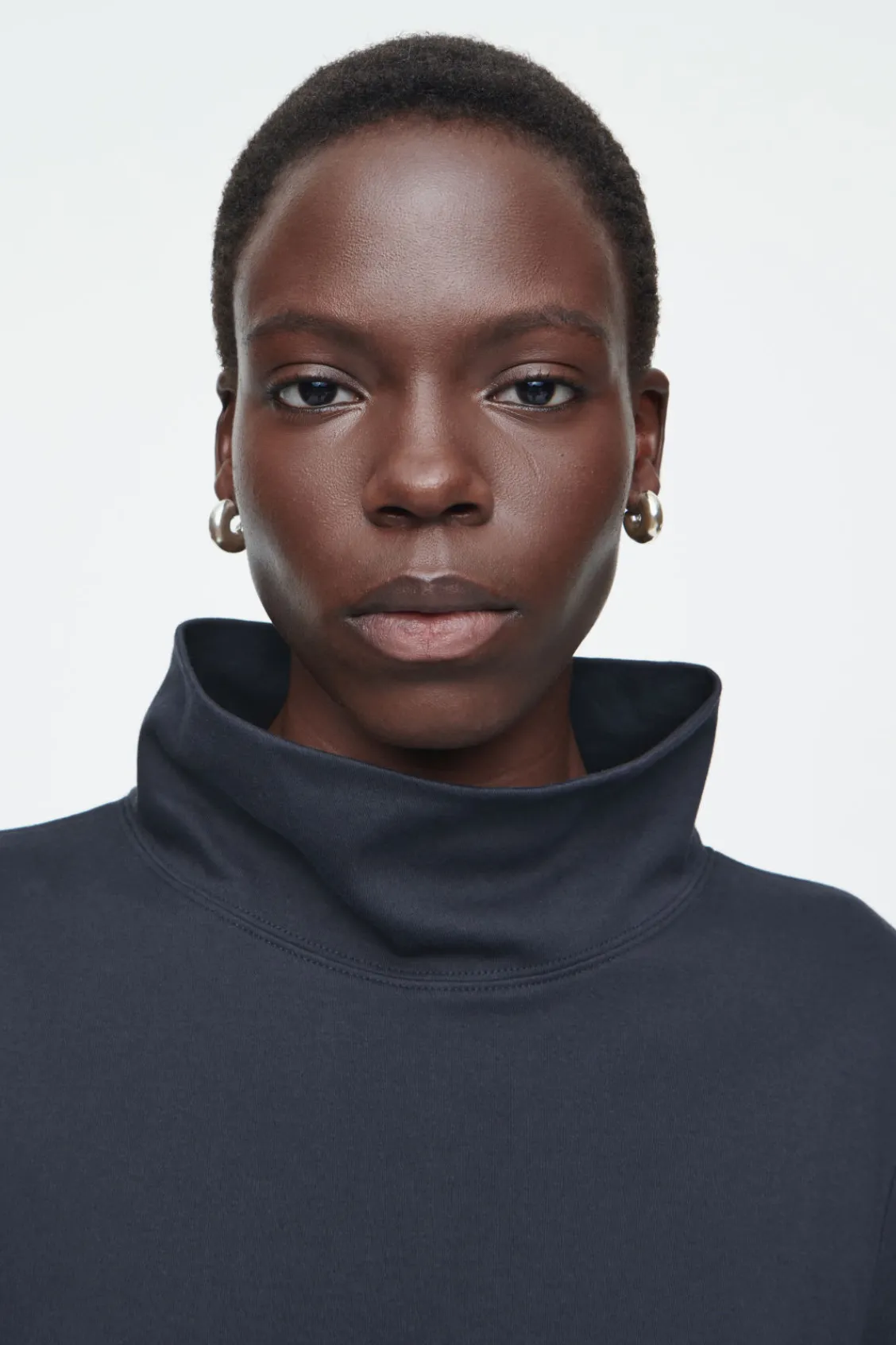COS FUNNEL-NECK PANELED MIDI DRESS-Women Dresses & Jumpsuits