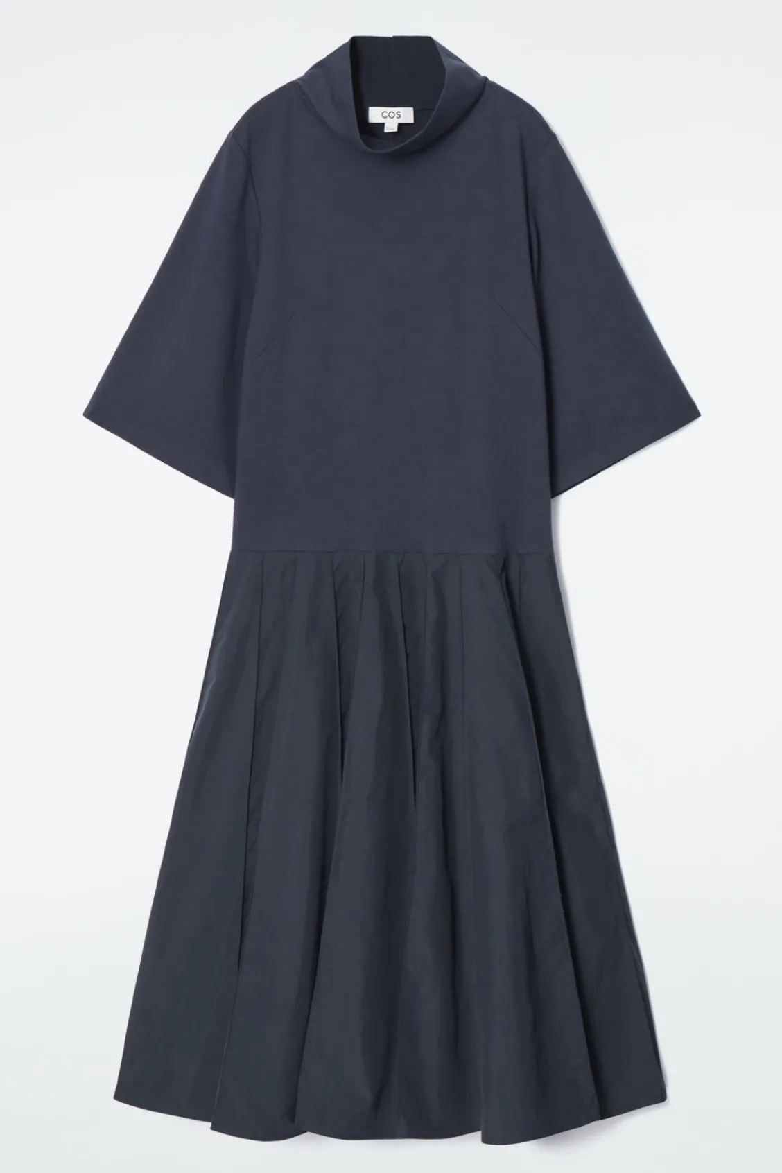 COS FUNNEL-NECK PANELED MIDI DRESS-Women Dresses & Jumpsuits